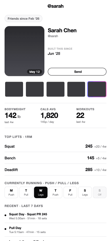 Fitbo friend profile